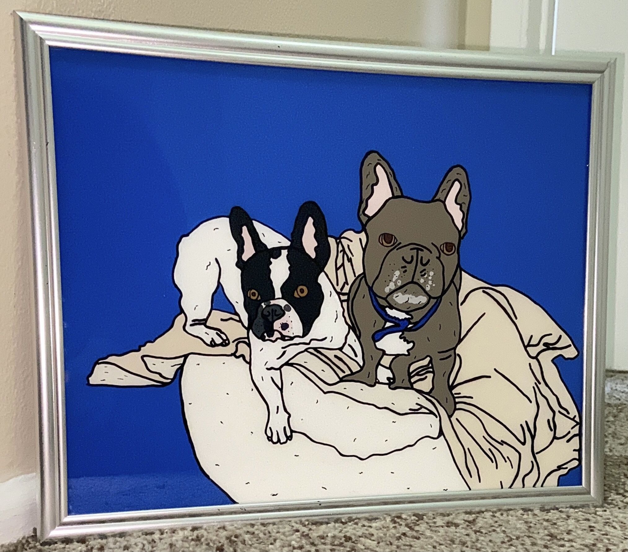 Glass Paintings Family, Friends, Pets, Anime & Cartoon Portraits Available LOCATED IN COVINA