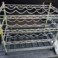 4 Tier chrome wine rack