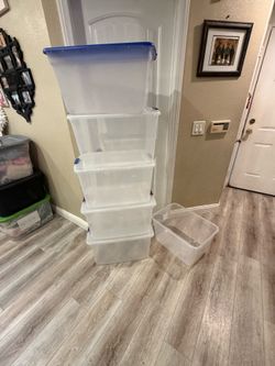 Storage bins- 6 total- 5 lid covers only- $20 for all