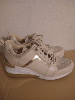 Michael Kors Georgie Mixed-Media Trainer 8M Women Shoes