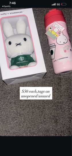 miffy cup and plushie from starbucks