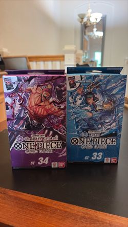 One Piece Starter Decks ST 33-ST 34 Brand New Sealed (OBO)