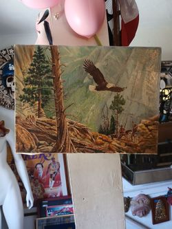 Vintage oil painting  native American