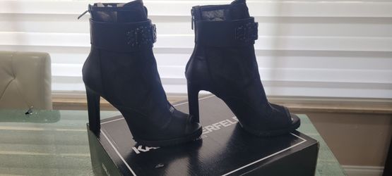 Karl Lagerfeld Paris Black Heeled Ankle Boots