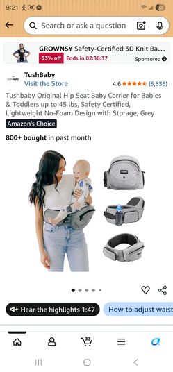 Hip seat baby carrier