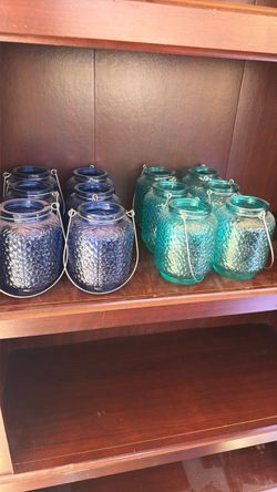 Qty 12 - Glass hanging jars