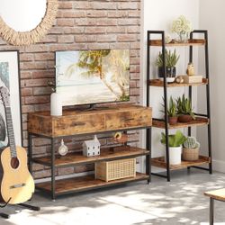 TV Stand with Drawers- 55 Inch Vintage Brown$120