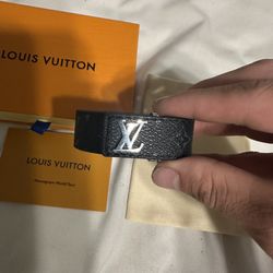 Louis Vuitton Black And Gray Bracelet 