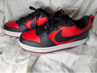 Nike Court Borough Low Recraft Red Black Youth Size 5.5Y