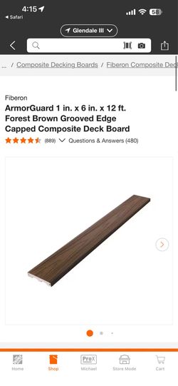 ArmorGuard 1 in. x 6 in. x 12 ft. Forest Brown Grooved Edge Capped Composite Deck Board