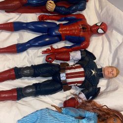 ACTION FIGURE SET (Captain America, Spiderman, Superman, Ariel)