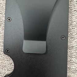 Mens Black Mini Wallet Money Clip - Black