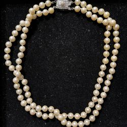 Deco Akoya Saltwater Japanese Pearl 2-Tier Necklace 