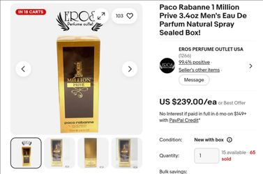 Paco rabanne 1 MILLION PRIVE 100ml.