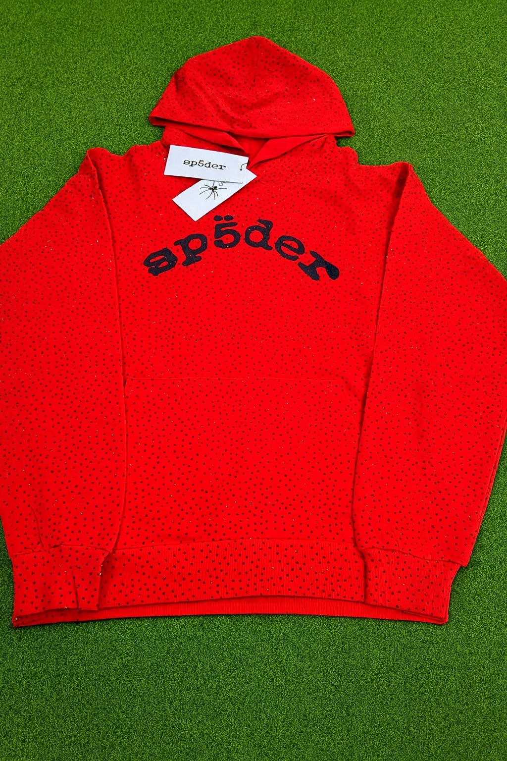 Red Shiny Sp5der Hoodie. Medium. Never Worn With Tags. 