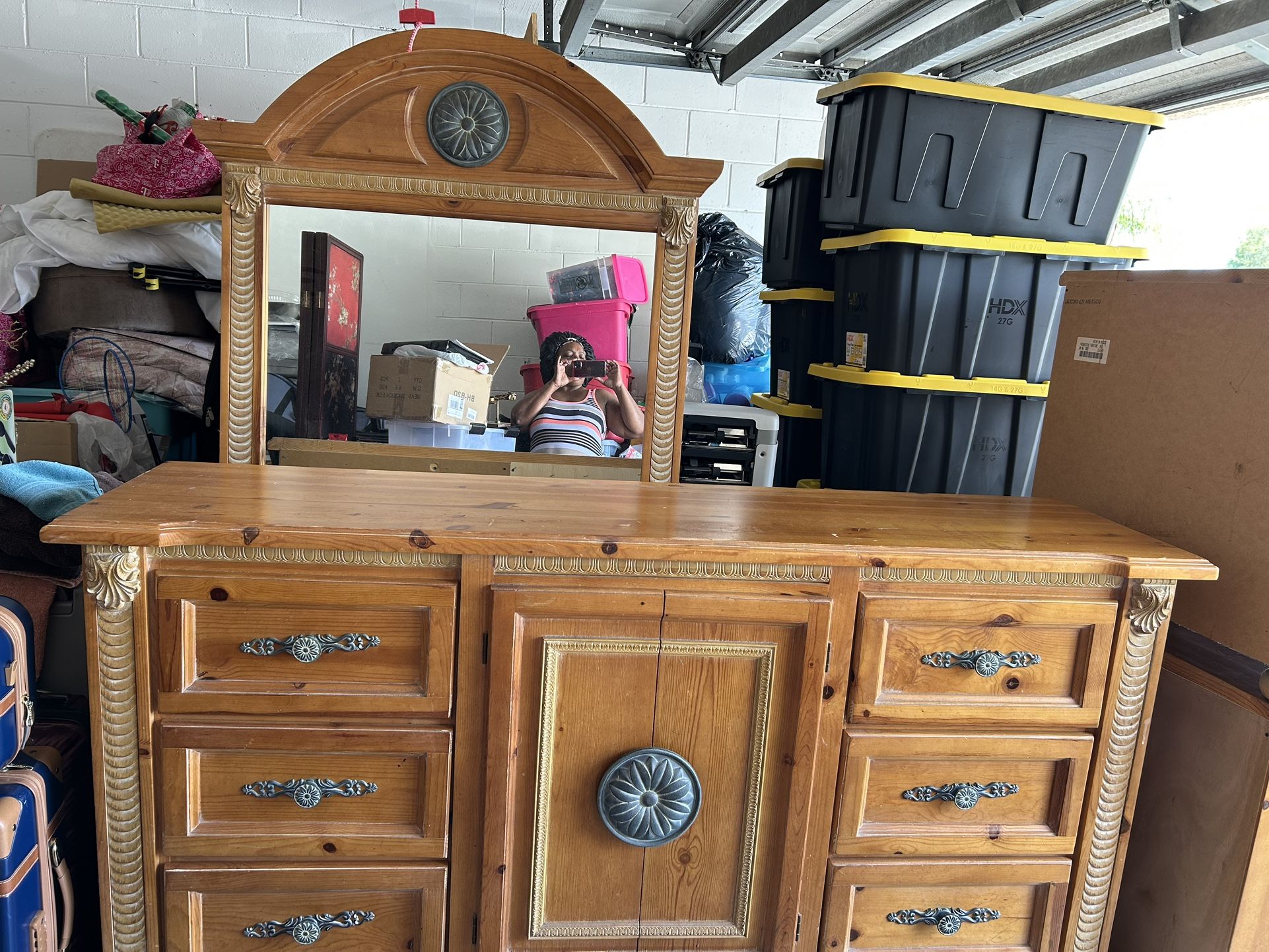 Dresser With Mirror And Two Night Stands