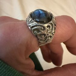  Sterling silver 925 labradorite bold ring size 7  