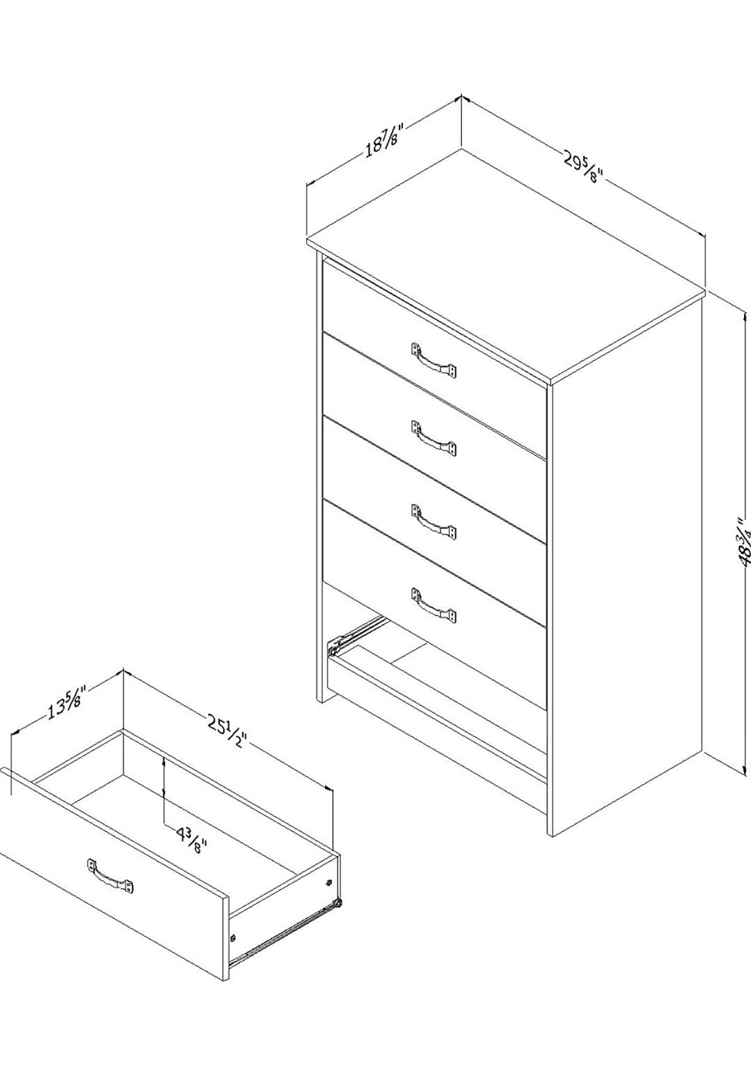 5 Drawer Weathered Cabinet, Storage for Bedroom