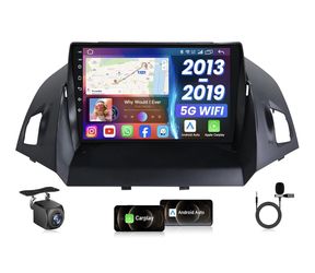 Android 13 Car Radio Stereo for Ford Escape 2013โ2019, 9" 1280ร800 Touch Screen Head Unit (4-Core + 64G ROM, 5G WiFi) with Wireless CarPlay & Android