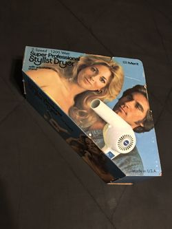 Vintage Merit Professional 2 Speed 1200 Watt Blow Dryer W/ Accessories Still NIB