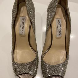 Jimmy Choo Baxen Silver Wedges