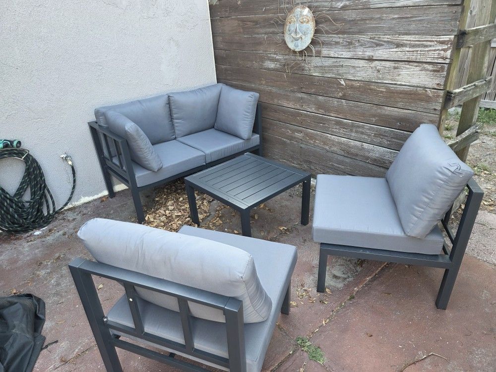Patio Set With Cover Outdoor Furniture
