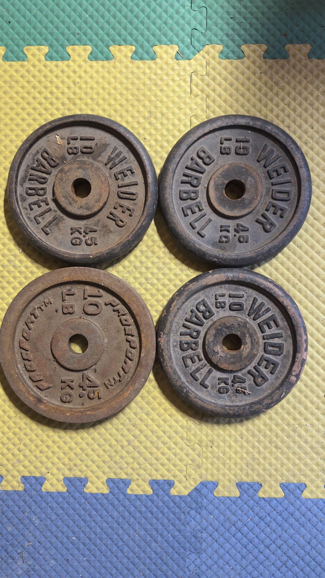 Vintage Barbell Weight Plates 10 Lbs/4.5 Kg