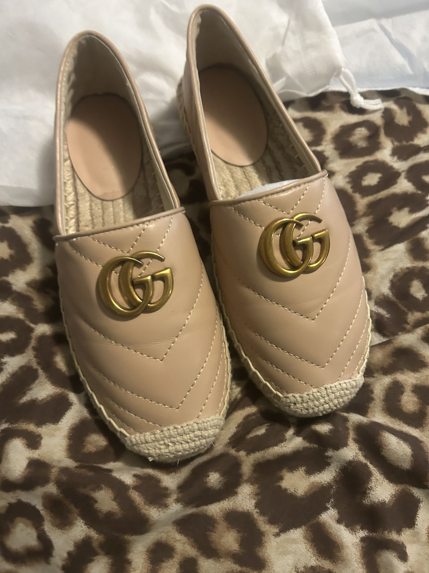 Gucci Soft Leather Espadrille Shoes 6.5