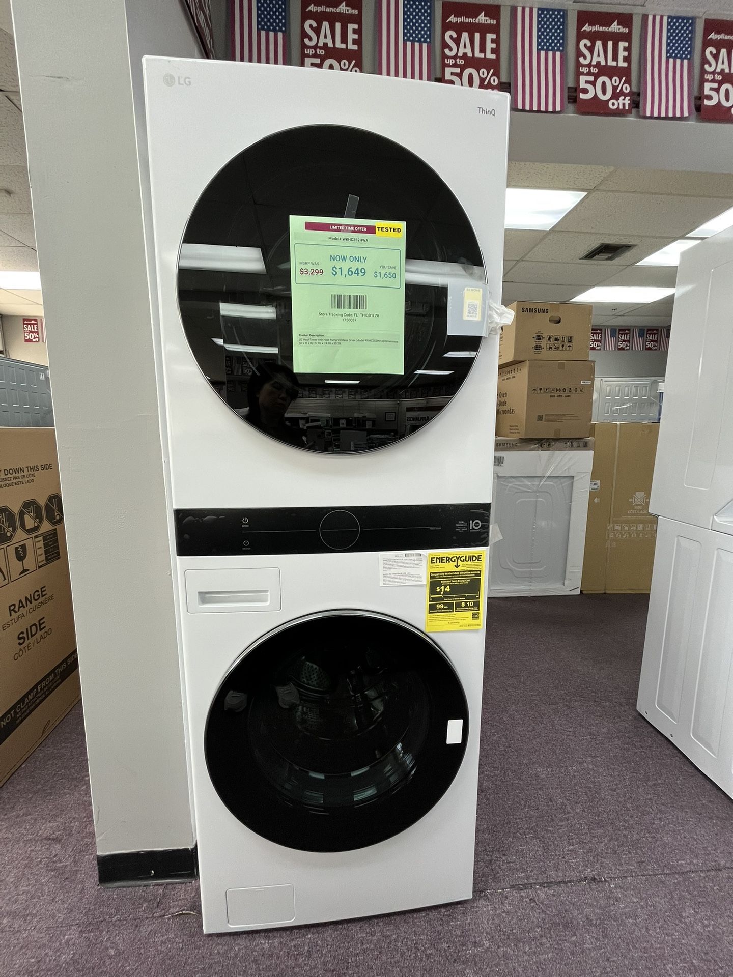 Ventless WashTower Washer Dryer Stacking Set LG White
