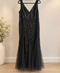 Ever Pretty NWT Black Sequin Tulle Mermaid Gown