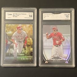 Bowman Platinum Angels Mike Trout Graded 10 Baseball Cards 