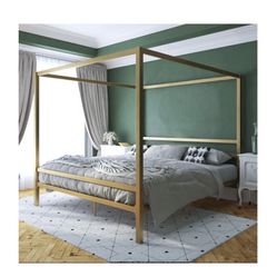 Full Gold Canopy Bed frame 