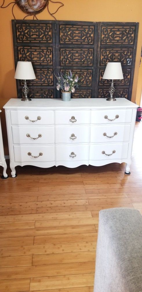 French Provincial Dresser Solid Wood Measurements On Picture PICKUP ONLY 