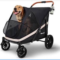 Totoro ball Dog Stroller for Large Dogs One-Click Folding 4 Wheel Foldable