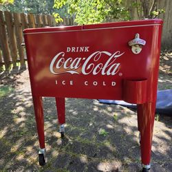 Coca Cola Cooler On Wheels (Vintage)