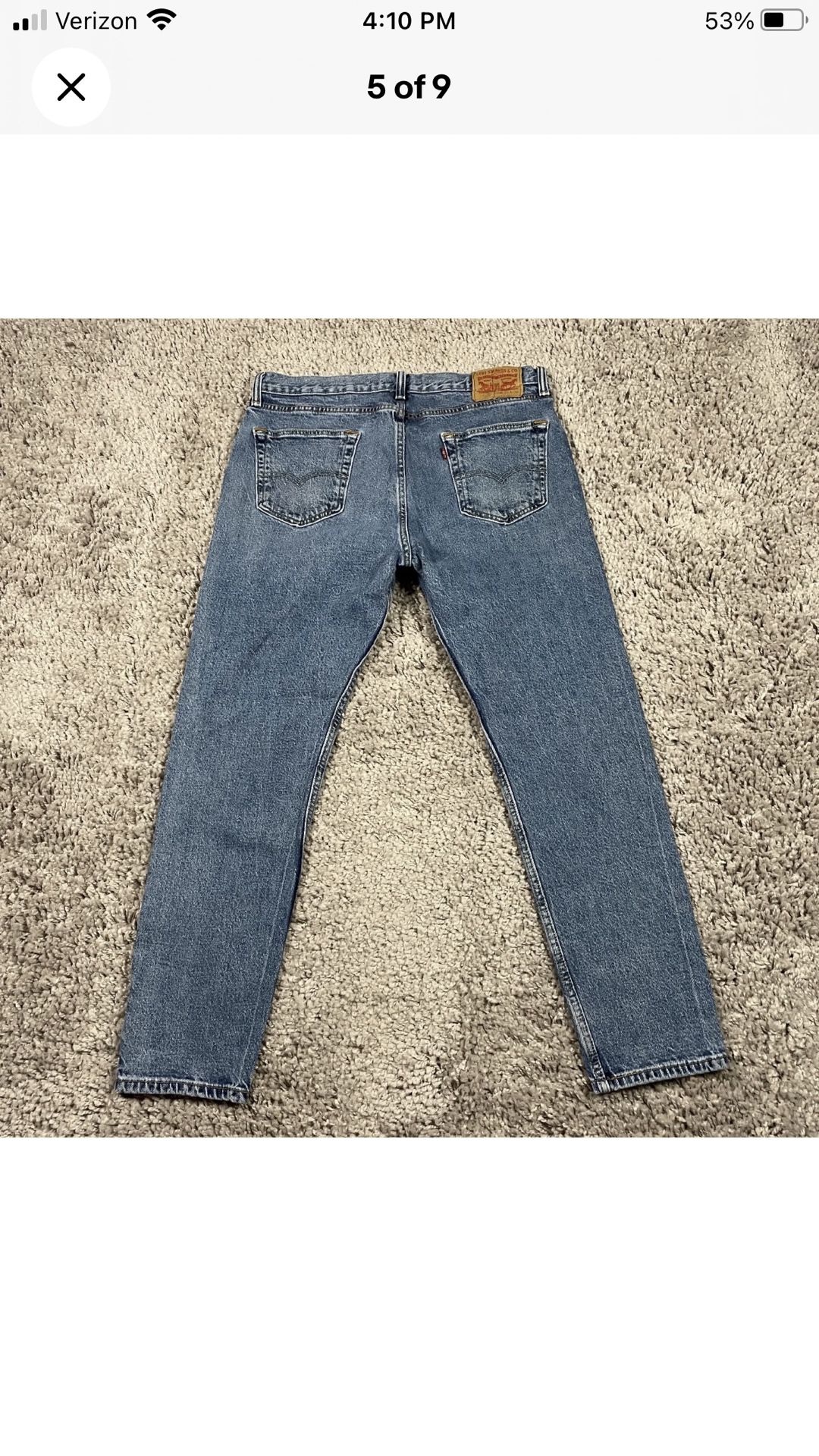 Levi's 512 Jeans Men Size W34 L30 Blue Slim Taper Denim 