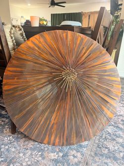 Large Round copper Sunburst Wall Art