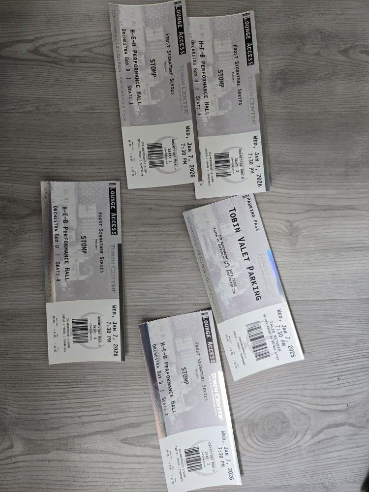 STOMP Tobin Center Tickets