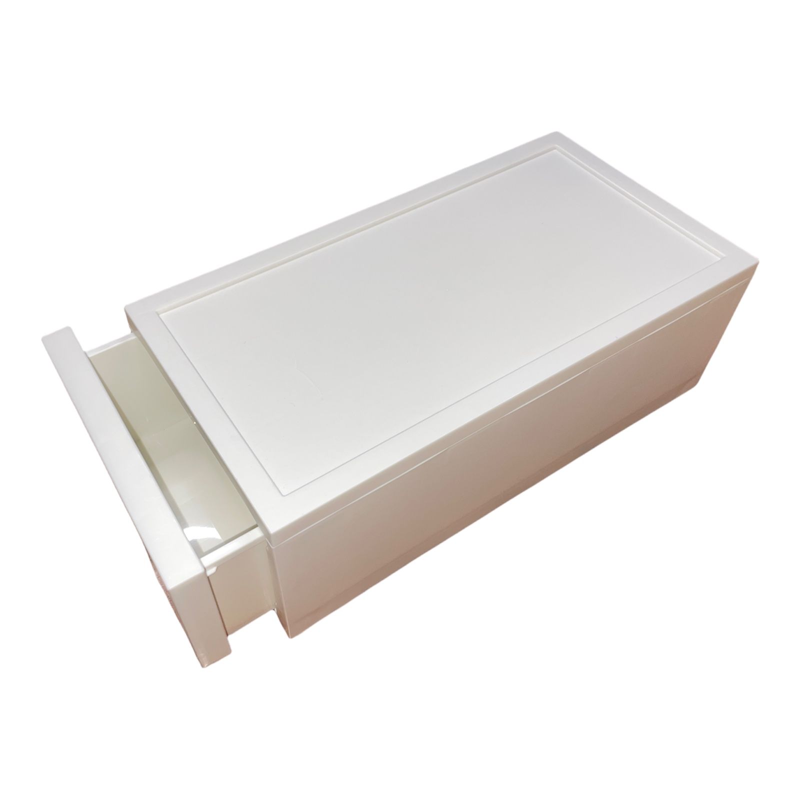 The Container Store Astage Short Opaque Modular Stackable Drawer White