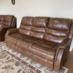 Ashley Leather Auto Recliner 3 Seater