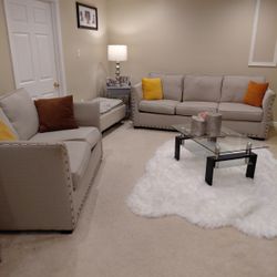 Furniture Set With Glass Coffee Table 