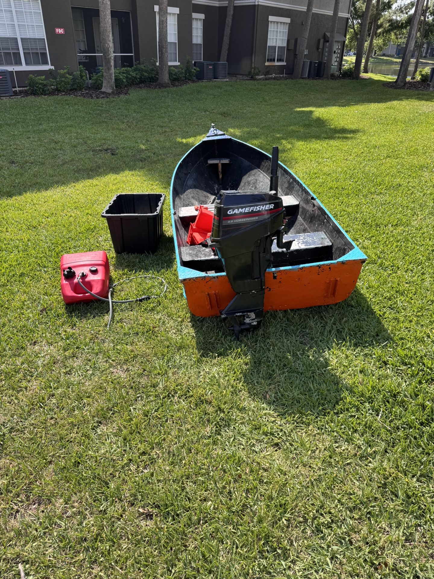 9.9hp motor and john boat