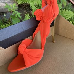 Shoedazzle 9.5 Red Lace Up Heels