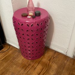 Adorable Pink Nightstand/flower Holder/laundry Basket Etc