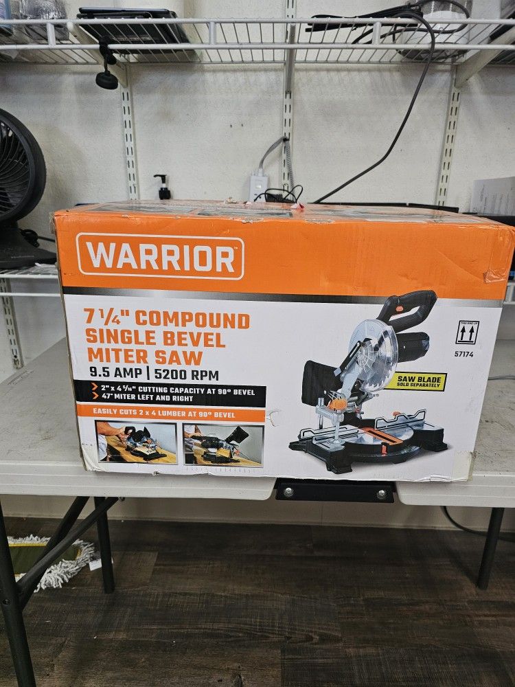 96091 Warrior 57174 Compound 7-1/4" Single Bevel Miter Saw 9.5amp 5200 Rpm 587783