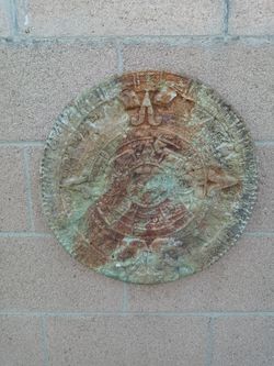 Solid Heavy Wall Hanger Aztec Calendar Aztec Wall Hanger Stone Calendar Aged Concrete Solid And Heavy Awesome Beautiful Aged Aztec Calendar Wall Art