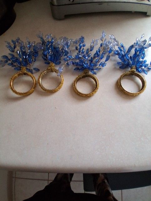 Glass New No Box Glass Beads Naplin Holders