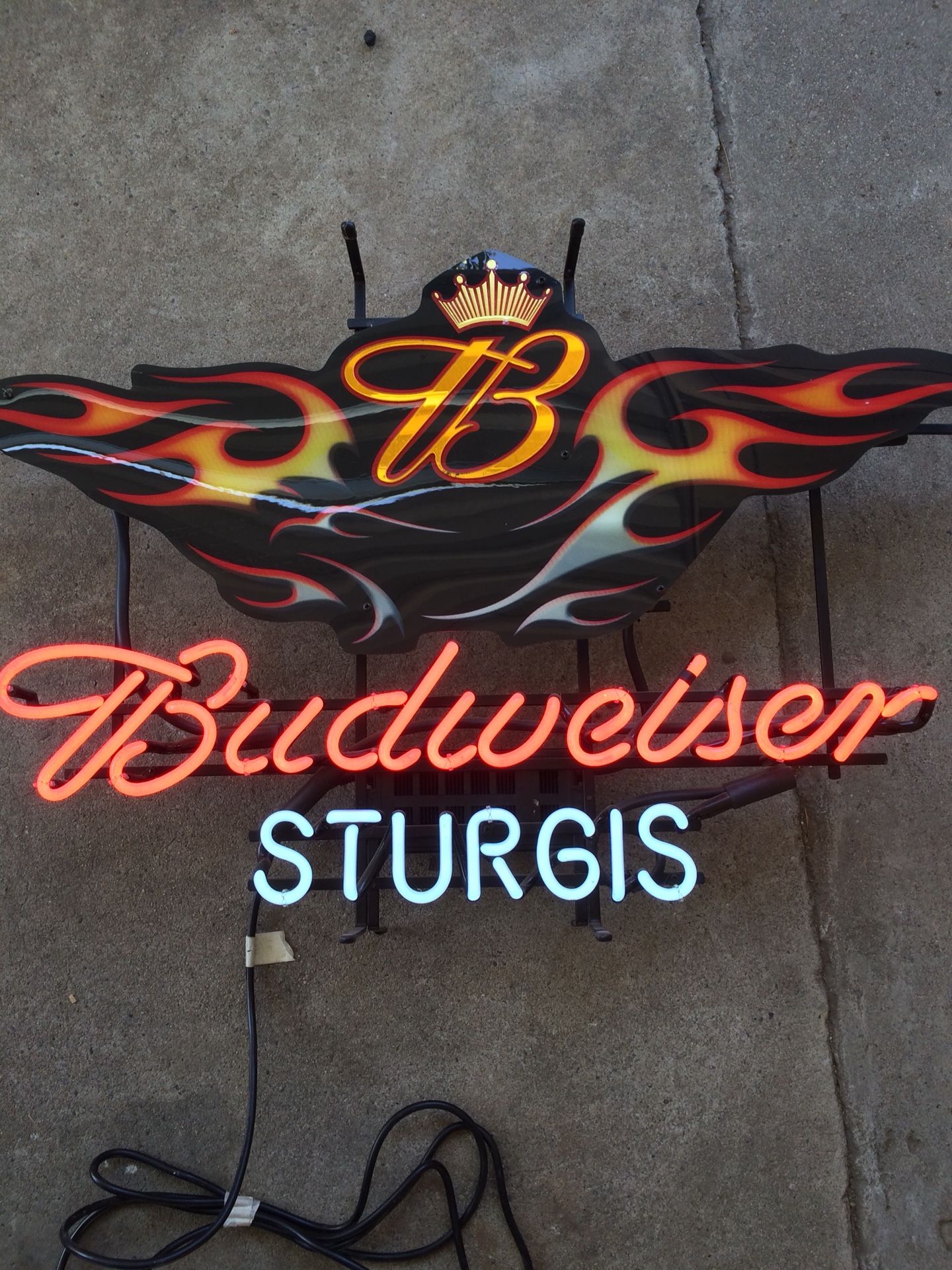 Neon Budweiser Sturgis beer sign