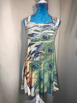 Peacock print dress sz 1 juniors
