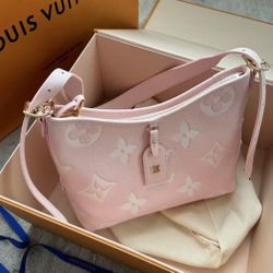 Monogram pattern adjustable shoulder strap calfskin handbag small size women's pink
